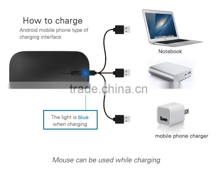 New arrival ultra slim rechargeable bluetooth mouse