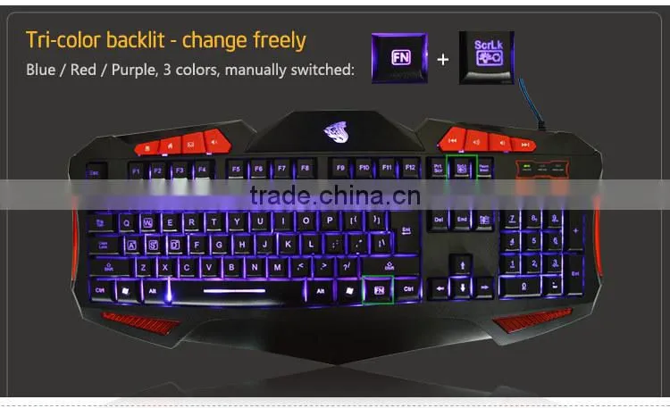 custom function ergonomic keyboard backlight led colorful gaming mouse