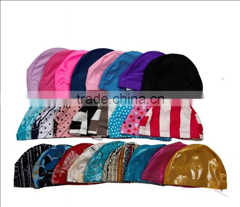 Low MOQ make a printing design your own funny adult custom silicone swim cap,silicon swimming cap
