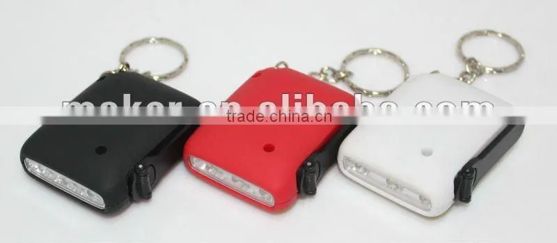 3 LED Mini Dymano Solar charge Keychain Light