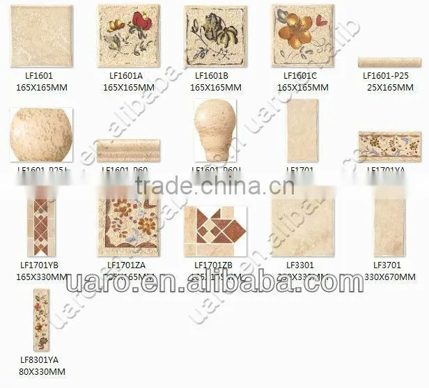Bathroom flower design vintage ceramic antique decorative tile medallions