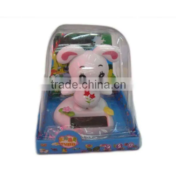 Cute Rabbit Shaped Solar Energy Powered Shaking Body Toy