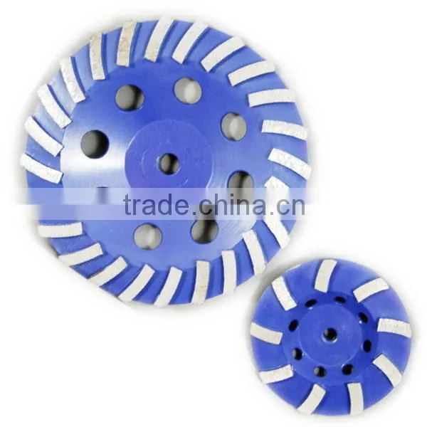 Concrete turbo cup grinding wheels