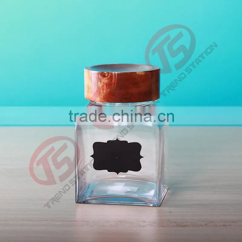Hot sale square glass jars and lids