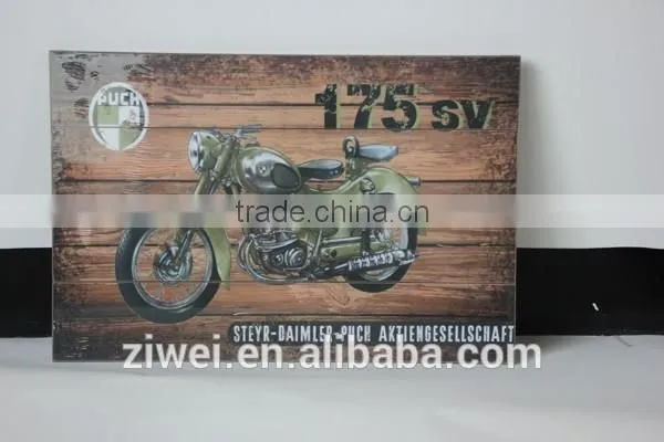 Vintage Metal Wood Wall Painting Hanging Decor