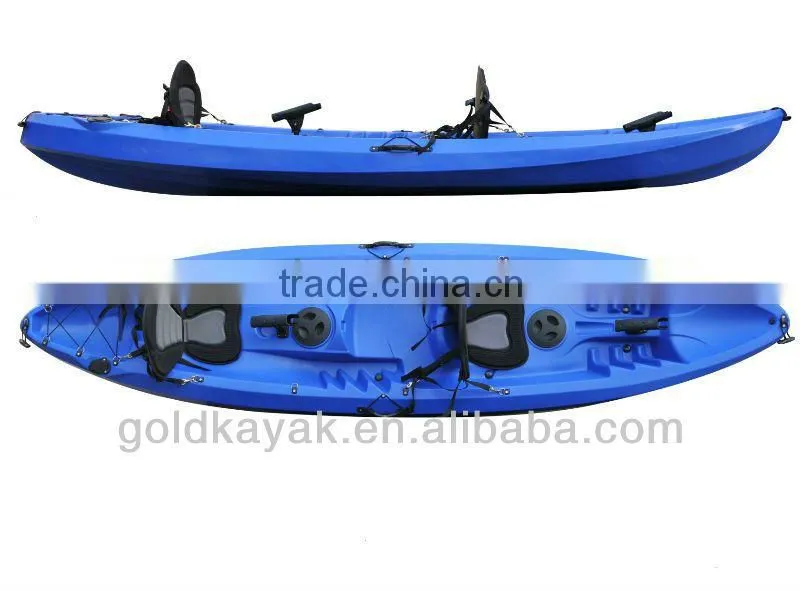 hot selling LLDPE three person sit on top fishing kayak(2adult+1children) double kayak