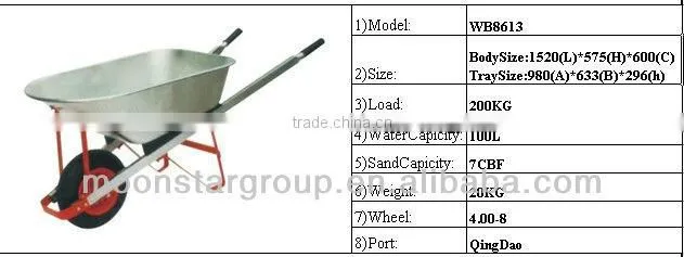 africa market heavy duty steel wheelbarrows WB3800