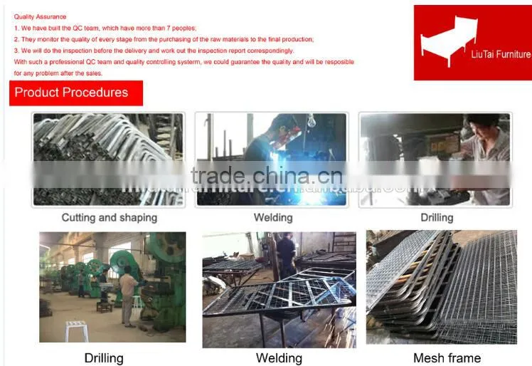 Wood leg metal bes with metal frame base metal beds