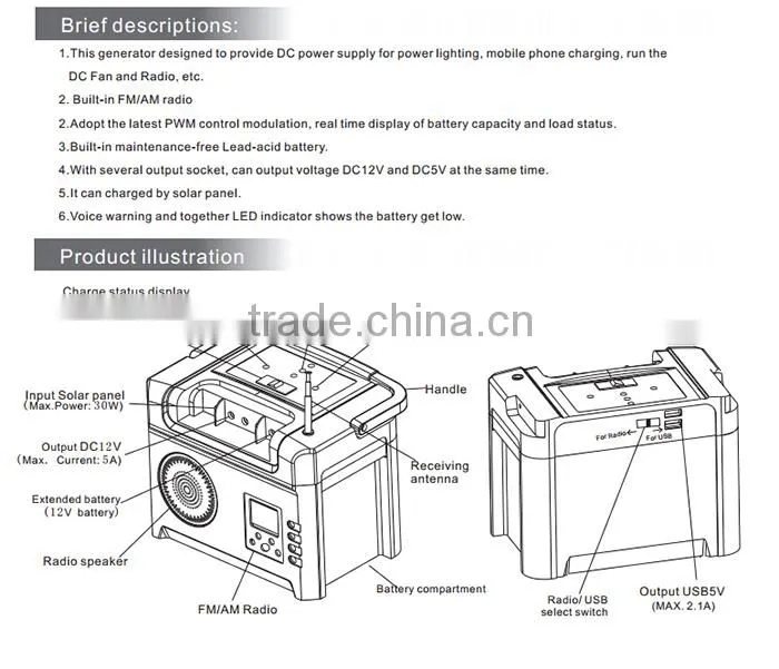 Mini solar powered system/portable solar DC power generator/home use 10W