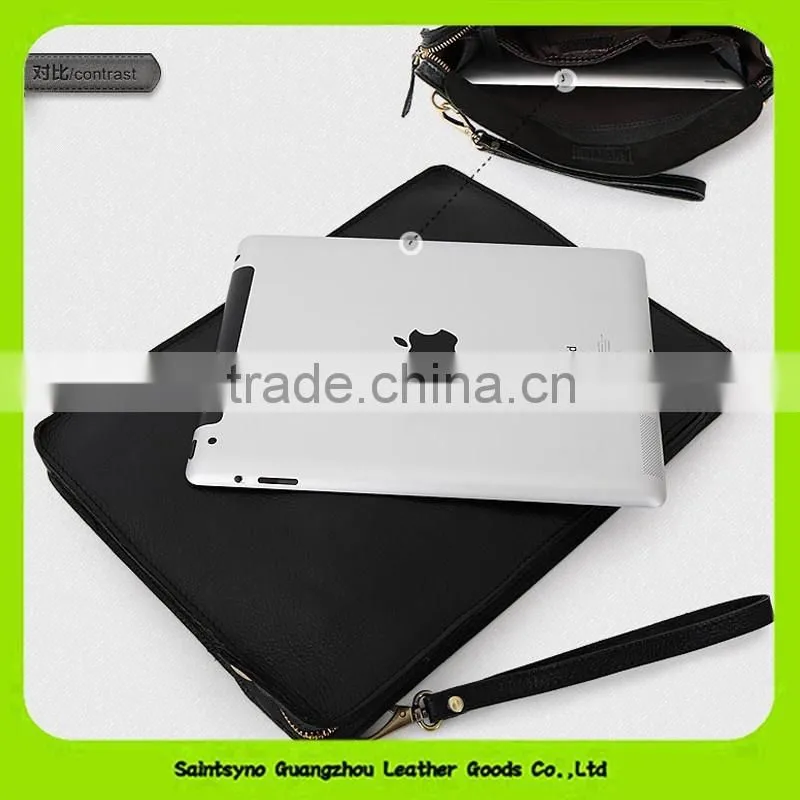 15061 Zipper around clutch leather tablet holder for 10' inch ipad