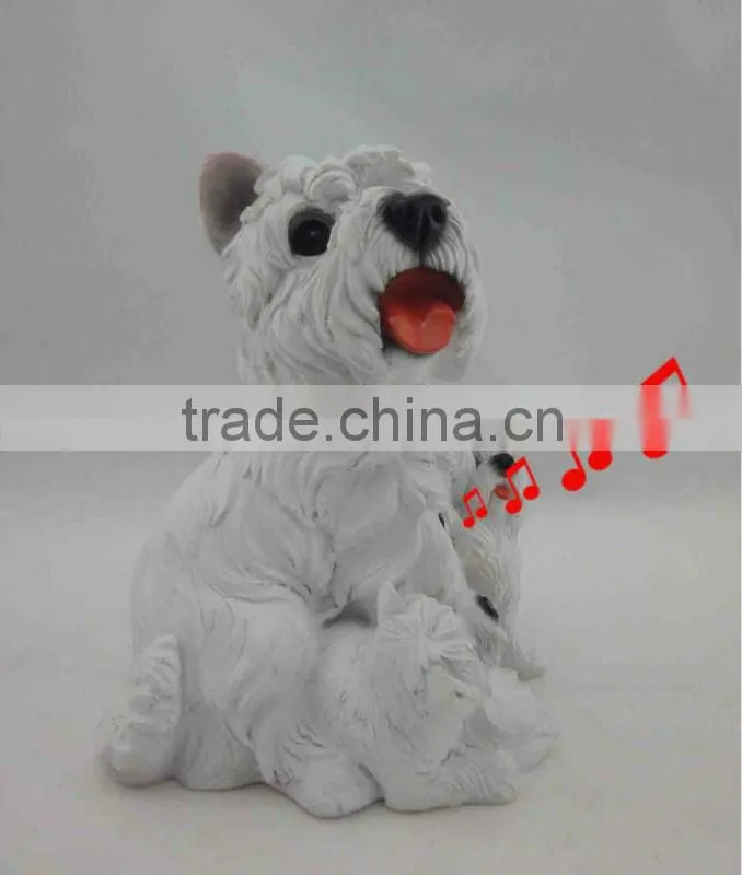 home resin music dog with shake head