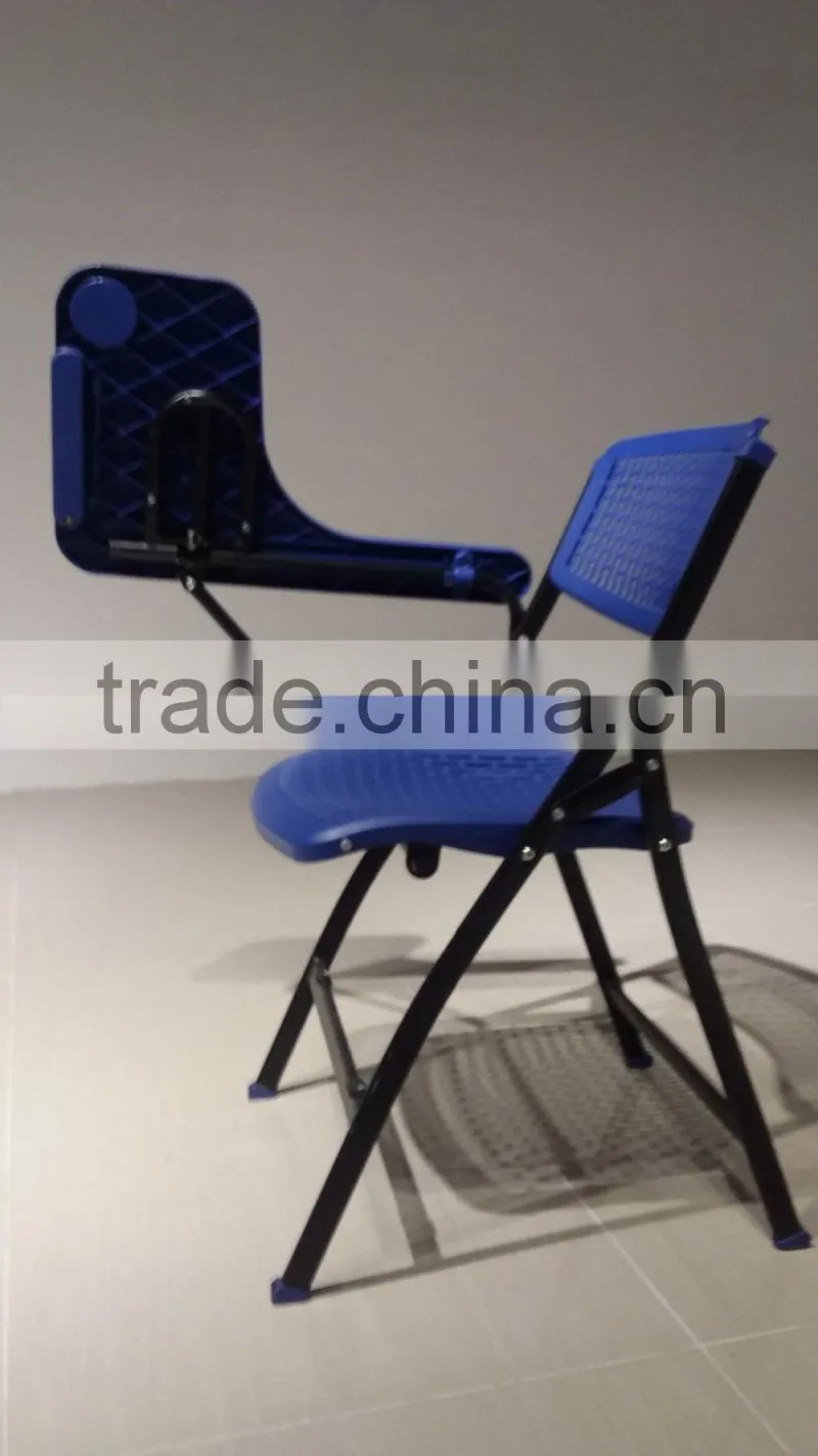 Student folding training chair/ school plastic chair with writing tablet