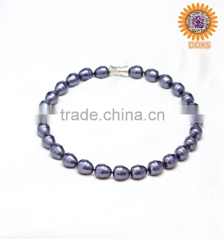 AAAA+ purple helical drop 18kgp south sea shell pearl necklace
