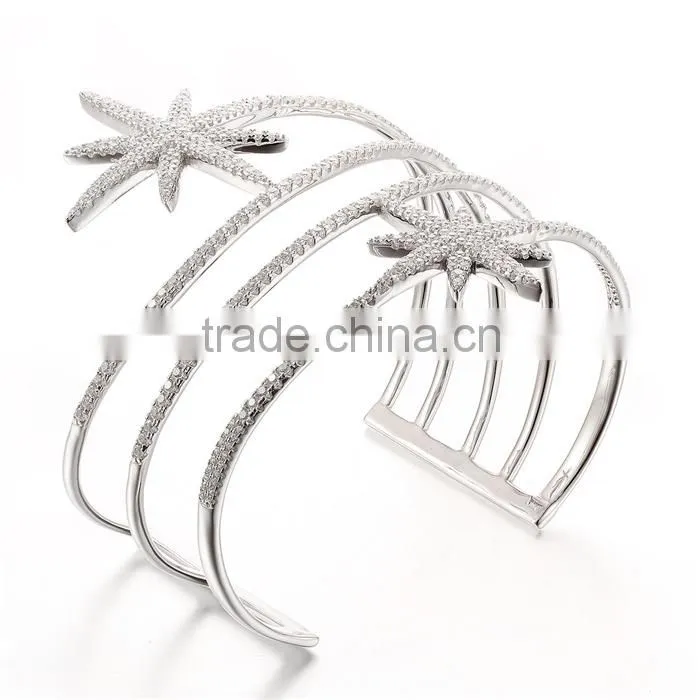 925 Silver Jamaica Bangle Bracelets FB054A