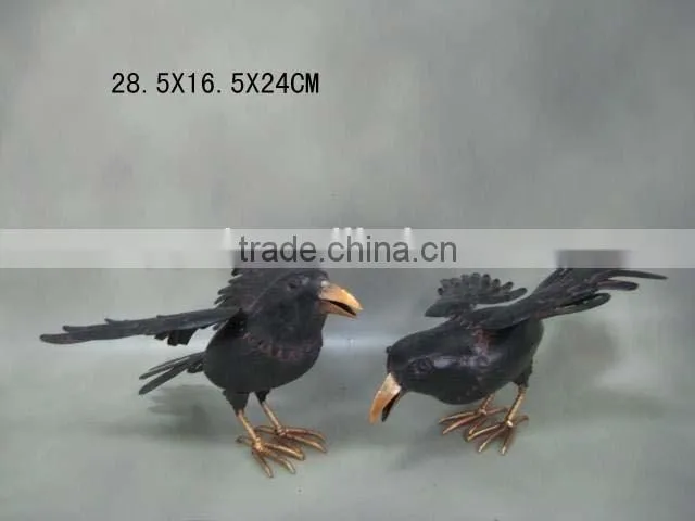 decorative handpainted metal crow halloween decoration