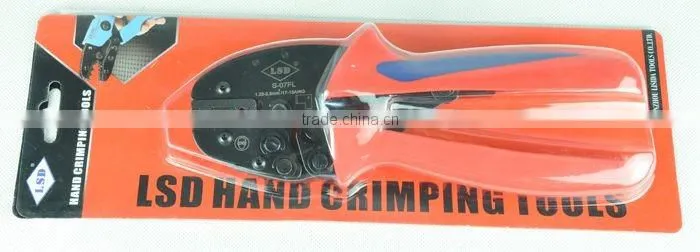 CE ROHS experience production 10years LSDgood qutails pliers for flag female insulating joint S-07FL ratchet hand crimping tools