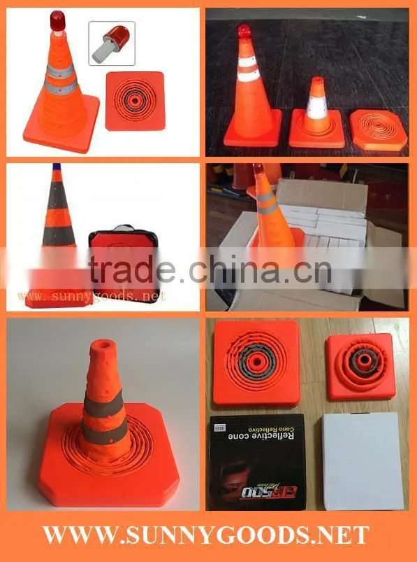 height 700mm retractable glow in the dark traffic cone