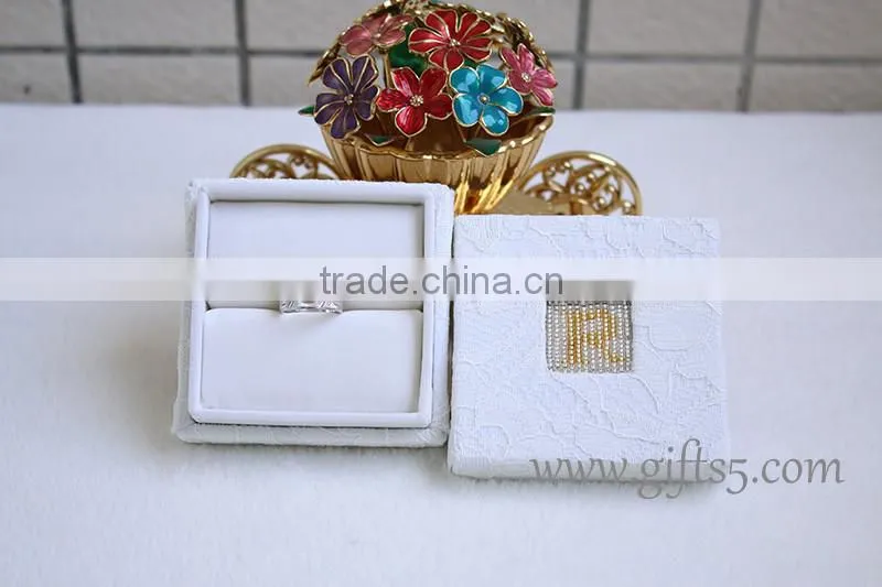 Handmade Unique Bead wedding ring box with beaded name plate of R