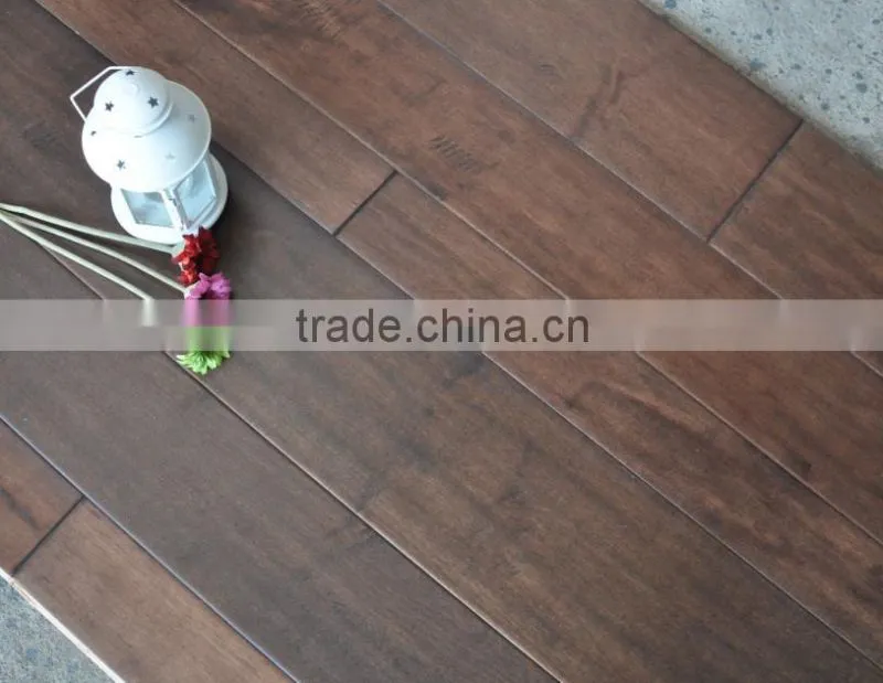 Dark Red Oak old looking Engineered real wood flooring