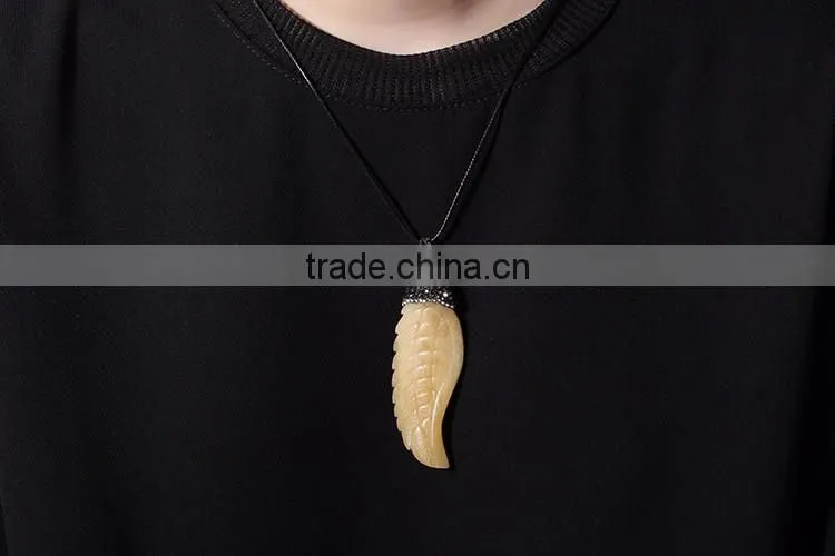 Fancy! Fashion design ! latest yellow cattle bone men necklace more handsome