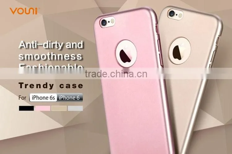 High quality PC Pure Colour Gun Black Silver Champagne Gold Rose Gold Back Cases Cover For Iphone 6 6S 6 Plus