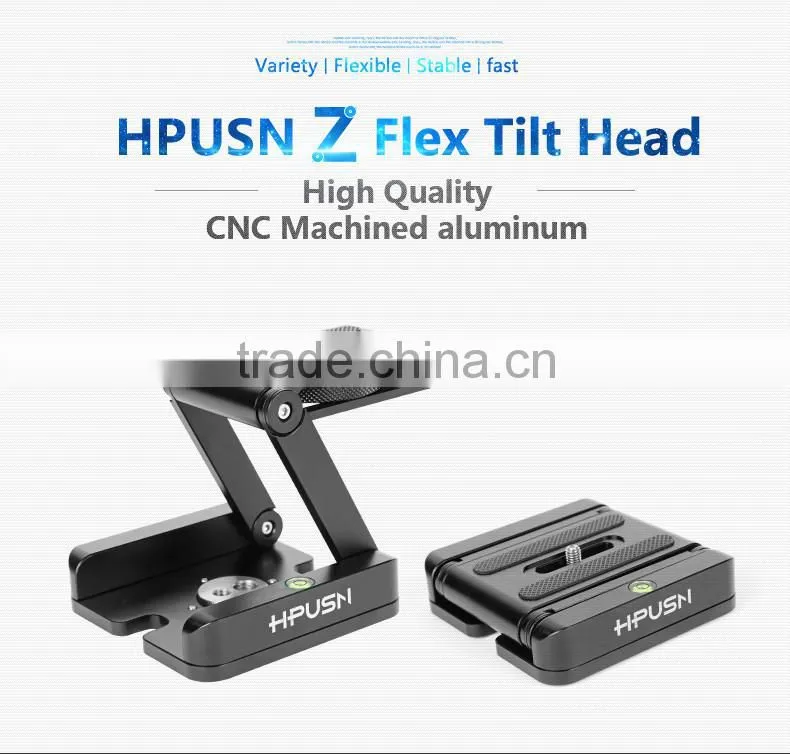 Factory supply HPUSN ultimate camera head solution photography studio camera tripod Z aluminum pan & tilt flex tilt headball