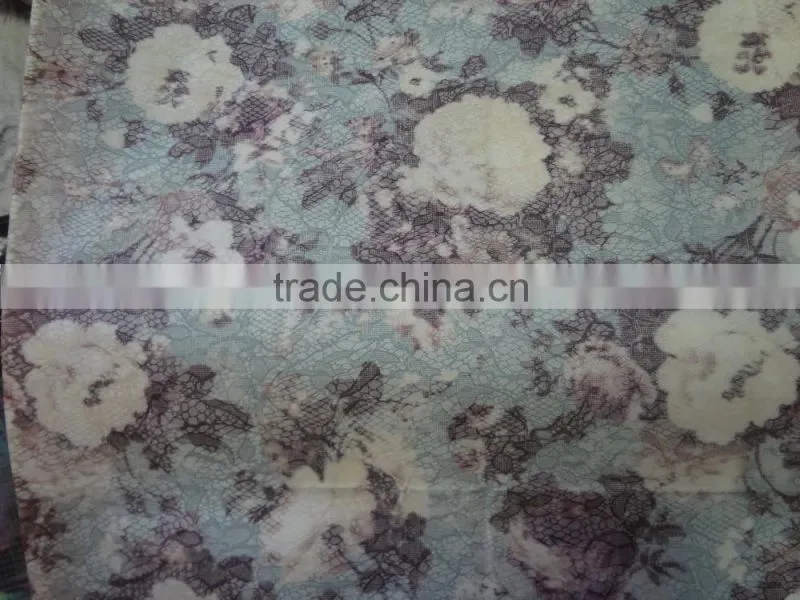 2016 wax printing spandex denim fabric for ladies legging