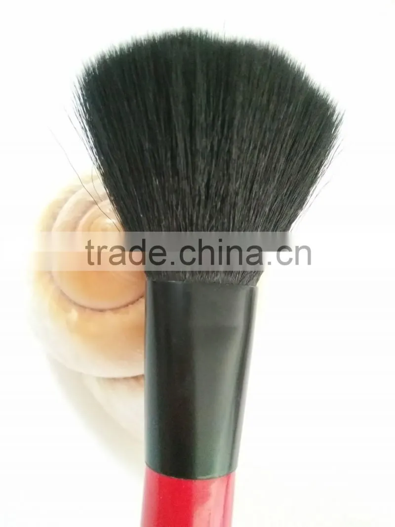 Free sample single synthetic hair brush,red powder cosmetic brush