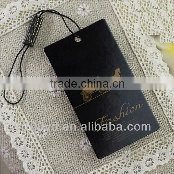 Black label hang tags for clothing