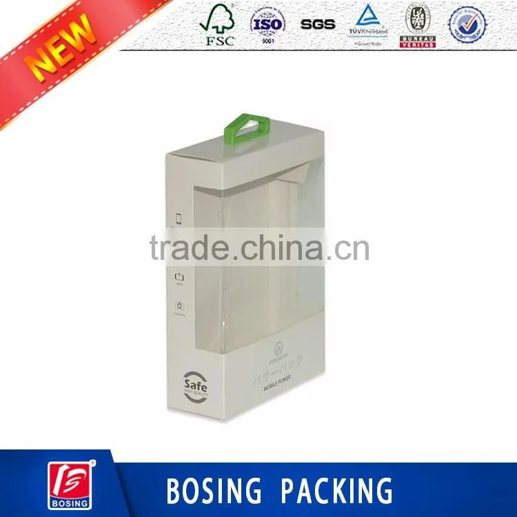 Ivory Board Battery Packaging Box With Clear PVC Window