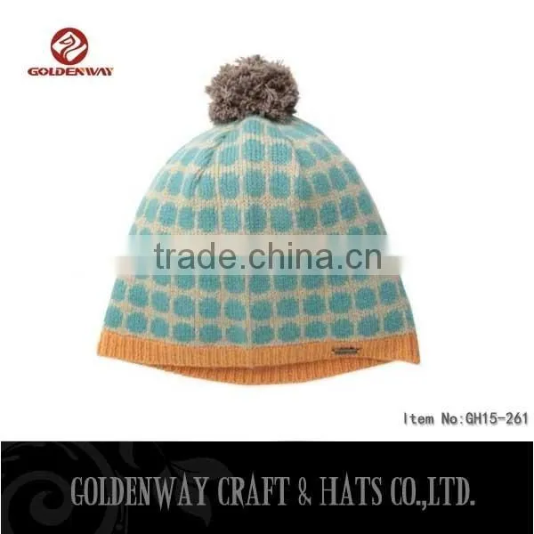 wholesale wholesale 100% acrylic custom pom pom beanie hat