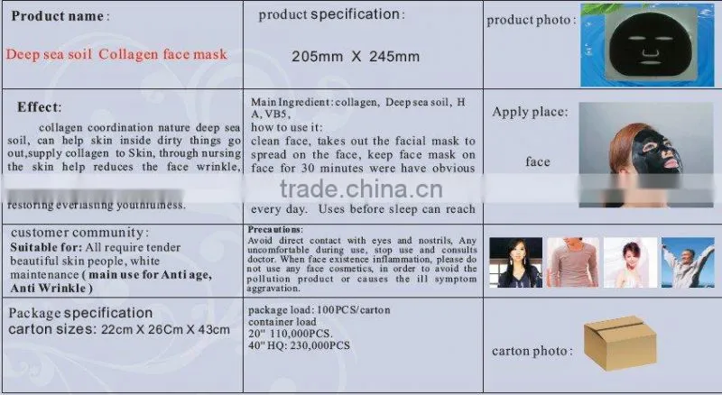 Dead sea soil collagen facial mask