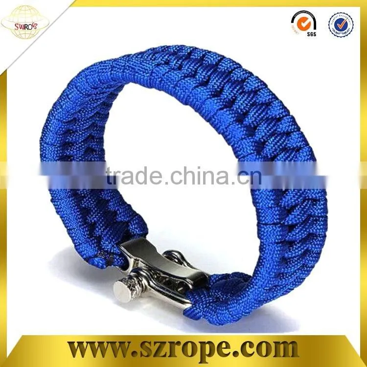 2017 wholesale fashion handmade rope charm survival bracelet with whistle buckle and compass
