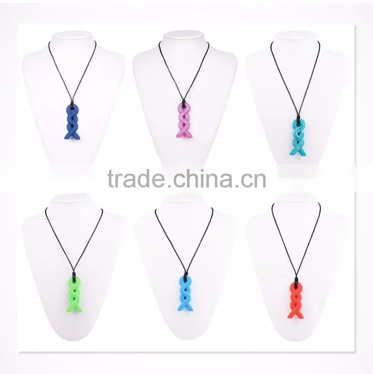 2017 fashion silicone twist pendant jewelry