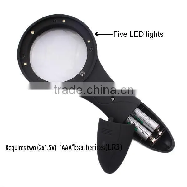 Brand New Magnifying Glass with 6 LED Lights 4X Adjustable Magnifier