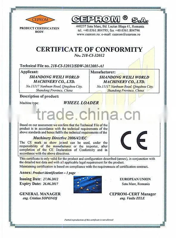 front end loader SWM635 with ce