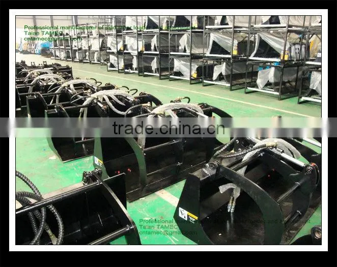 attachment for skid steer loader, grapple bucket