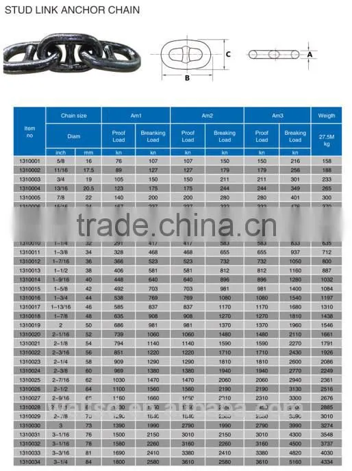 offshore mooring anchor link chain