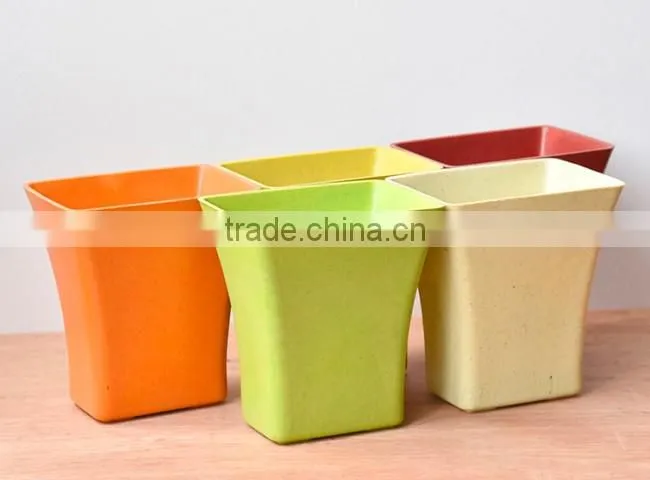 Indoor small plant fiber biodegradable rectangular plastic planters