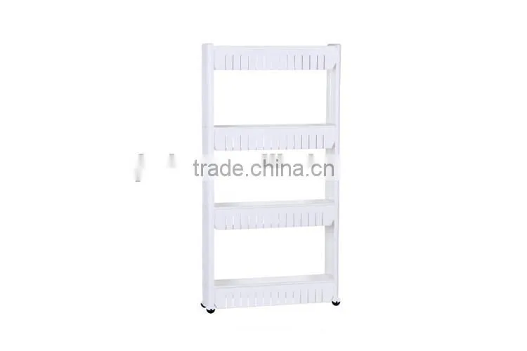 Multi-purpose Removable 4-layer Plastic Bathroom Shelf Crevice Gap Commodity Shelf