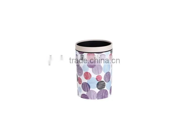 European Style Plastic Leather or Knitted Trash Can Waste Bin Container With Lid 10L