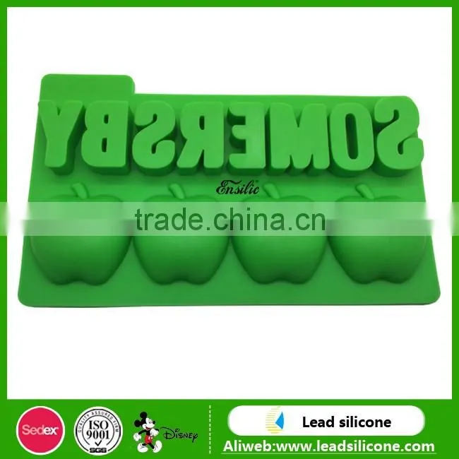 FDA Personalized Apple Shape Silicone Ice Cube Tray,Ice Cube Tray