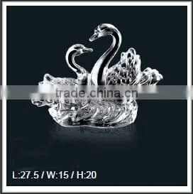 Crystal glass swan for home and hotel decoration,wedding gift