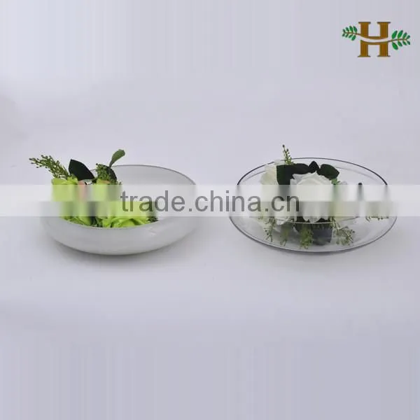 Clear handmade glass fish pot, large round practical home use glass bowl