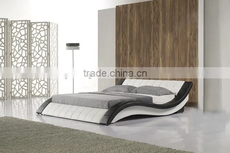 Fahsion S Shaped PU Leather Home Furniture Soft Bed