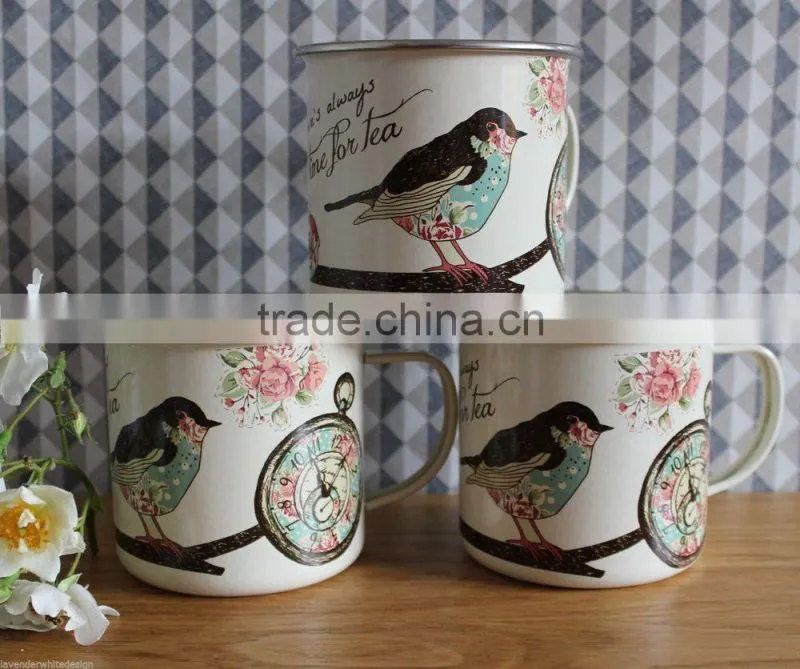metal enamel tea mug