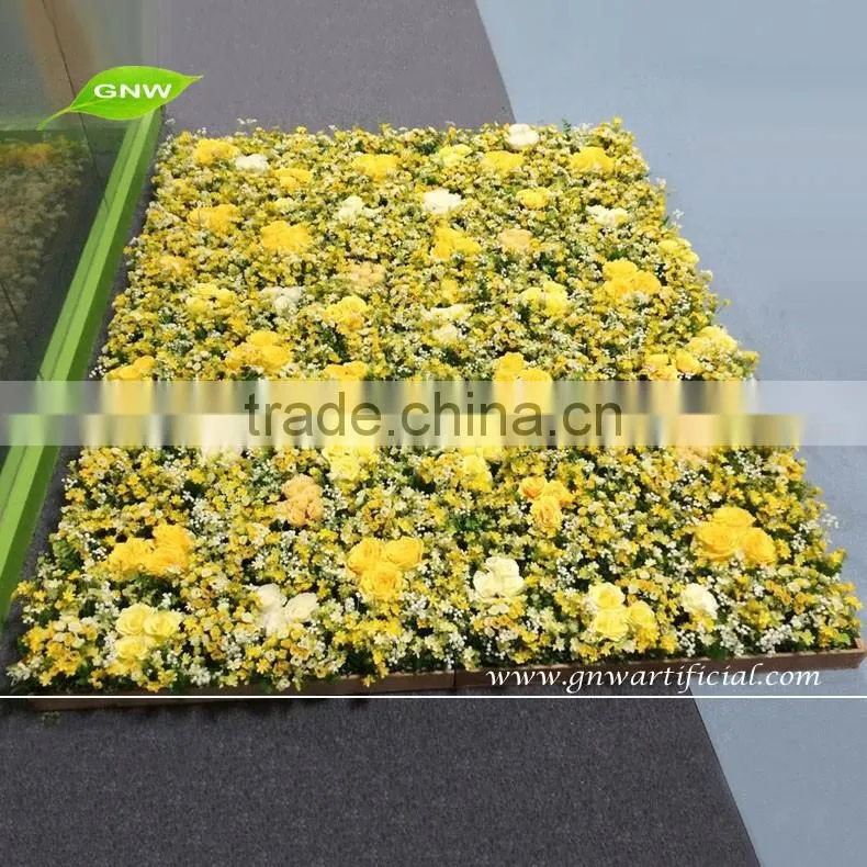 GNW 2016 hot-selling 6.5ft wedding flower wall backdrop with sil rose for wedding stage decoration