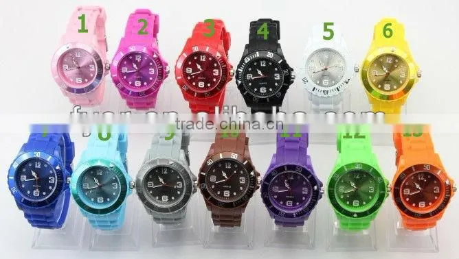 2013 new hot sales ladies silicon watch with date, colorful fashion silicone watch