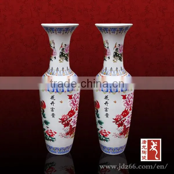 Artistic large outdoor decorceramic floor vase for wholesale