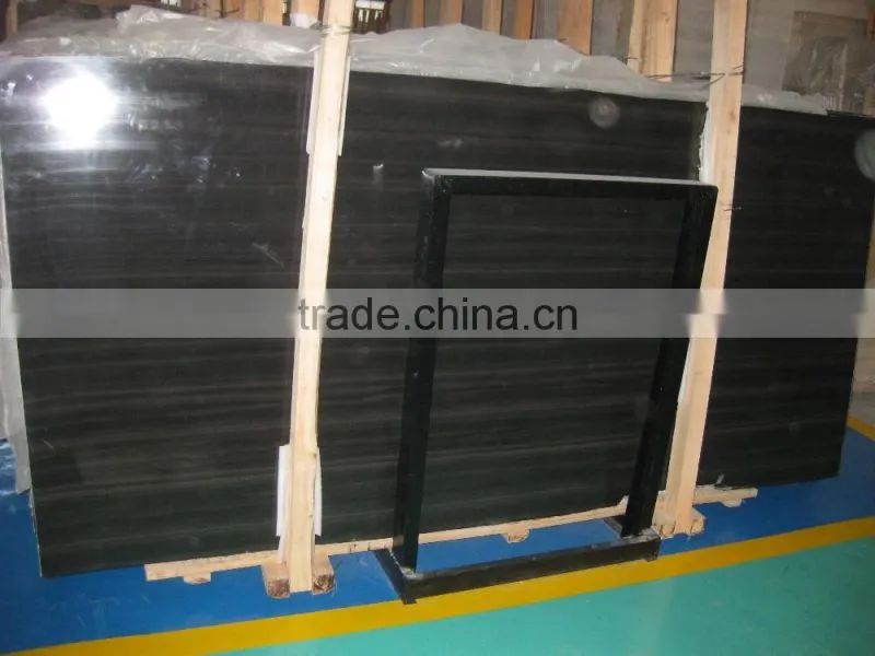 Black wood vein marble or black wooden vein marble from China
